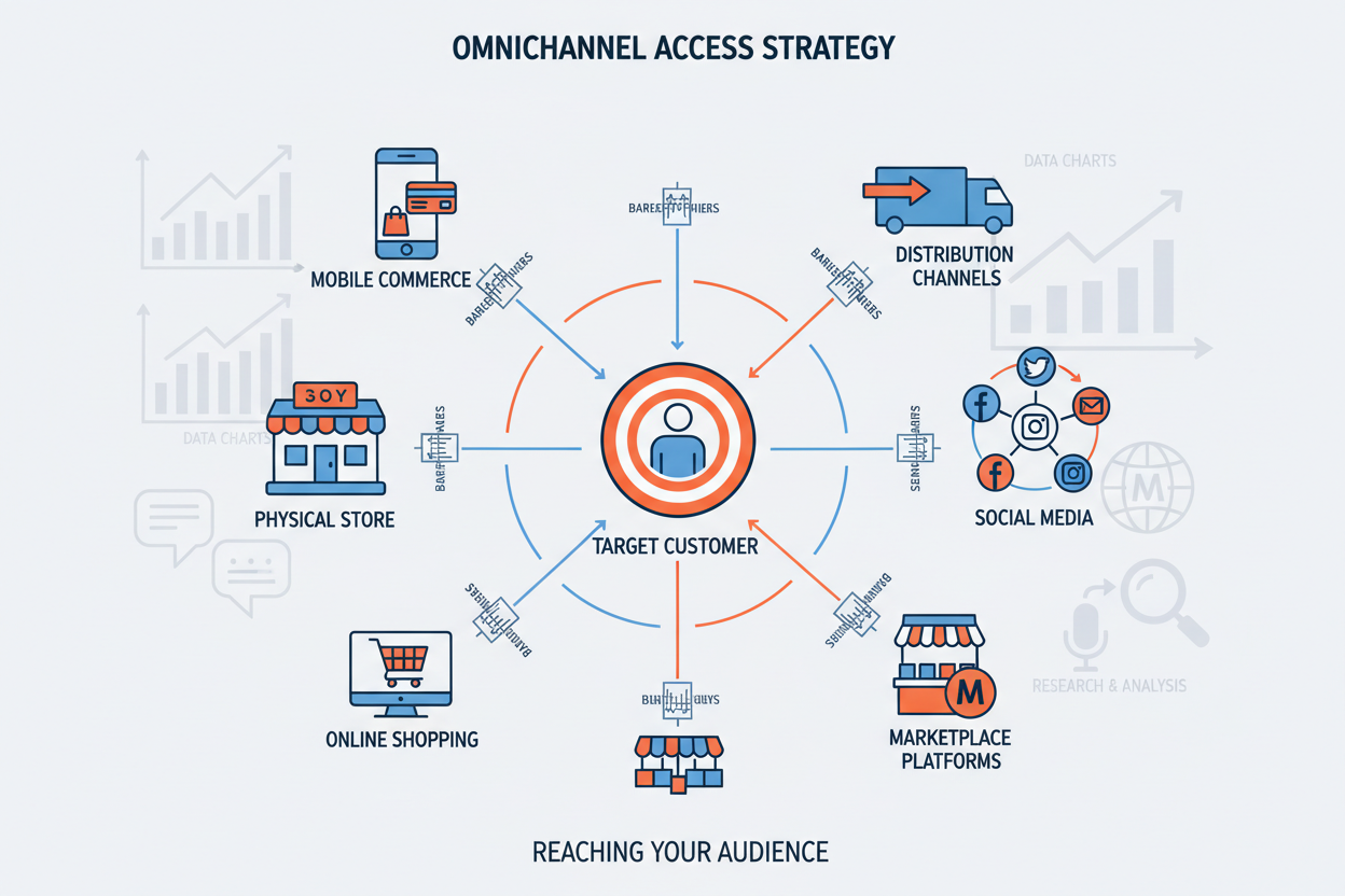 Estrategia de Acceso al Cliente - Canales físicos y digitales con análisis de barreras